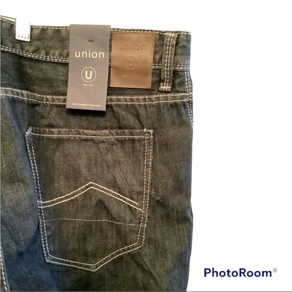 Men Union Sea//W 40R Slim Fit Blue Jeans - Picture 13 of 16